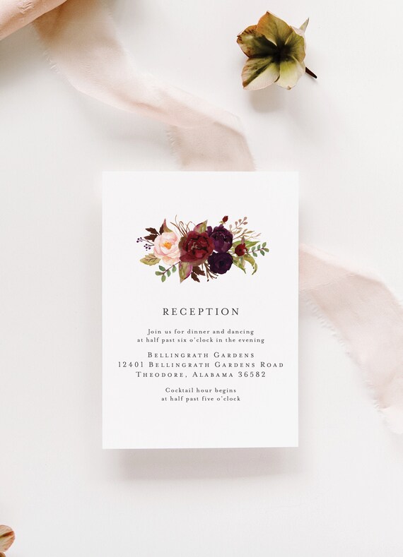 Reception Card Available Only For Clients Who Order Betty Lu Etsy