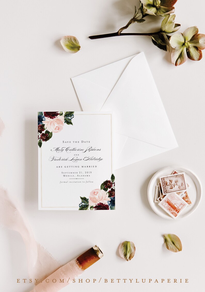 Wedding Save The Dates Printed To Match Fall Wedding Etsy