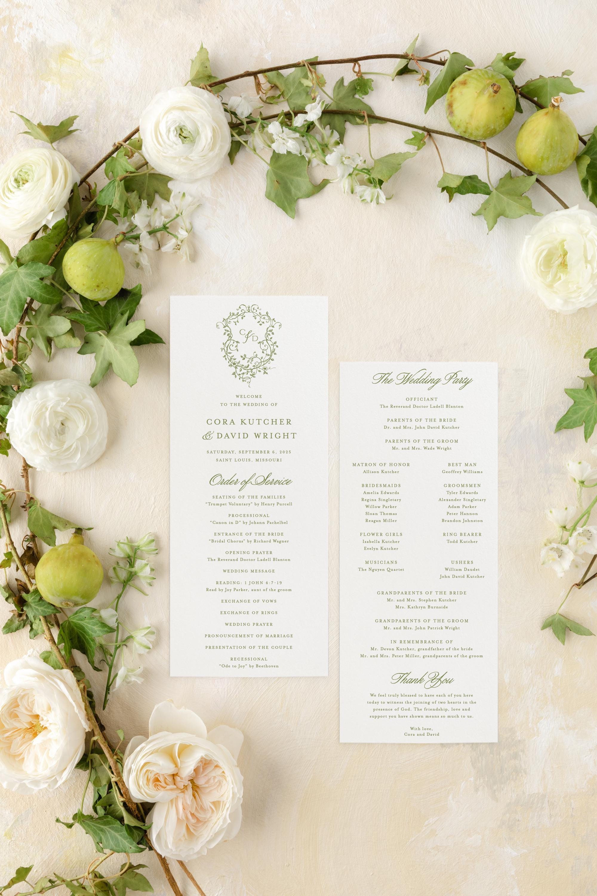 Elegant Wedding Programs Printed Ceremony Program - Etsy
