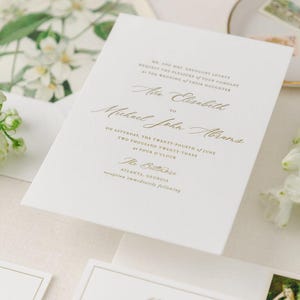 Letterpress Minimalist Wedding Invitation Set