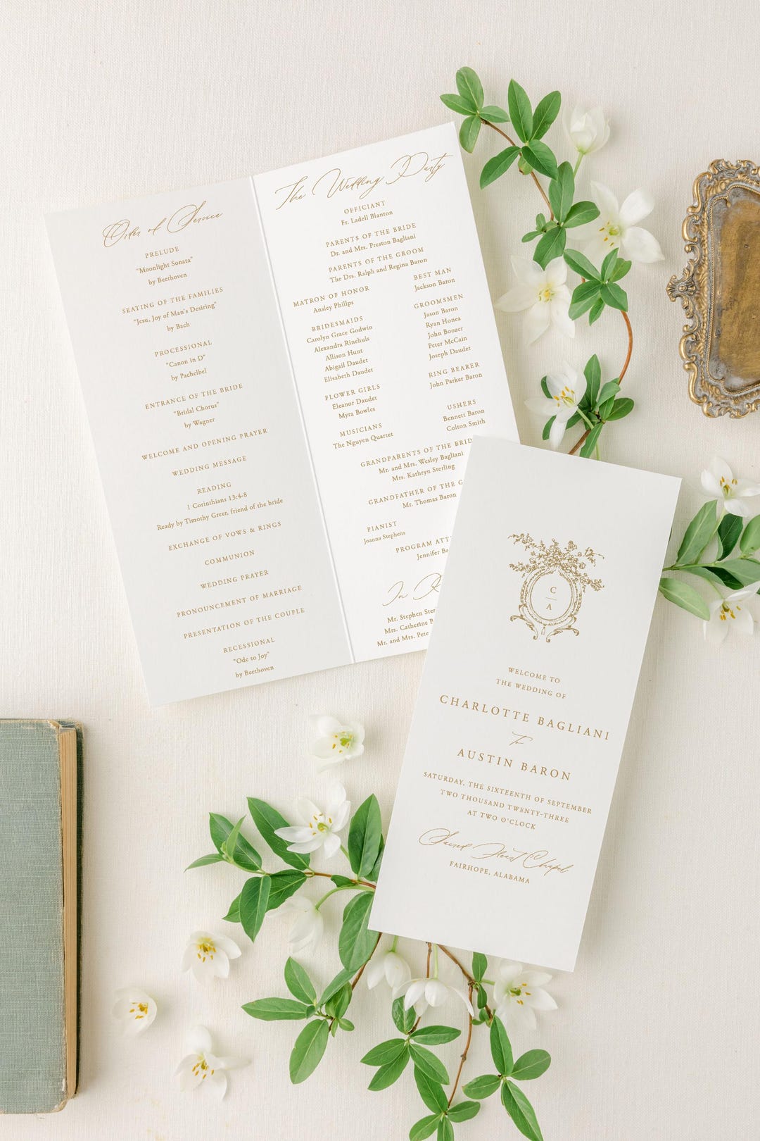 Personalized Wedding Program Booklet, Custom, Catholic Ceremony ...