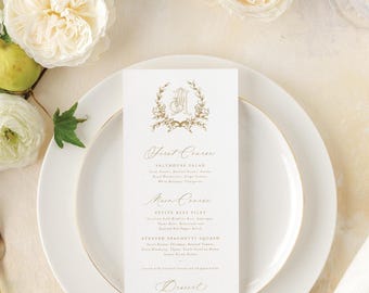 Menu Cards for Wedding, Printed Wedding Menu