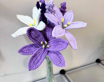 One Handcrafted Crochet Lily Flower, Elegant Lily Flower for Bouquet, Forever Flower Bouquet, Unique Gift for her, bridesmaid gift, wedding