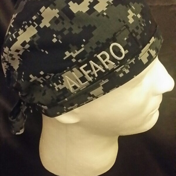 US Navy NWU Blue Camo Tie Back Surgical Scrub Hat
