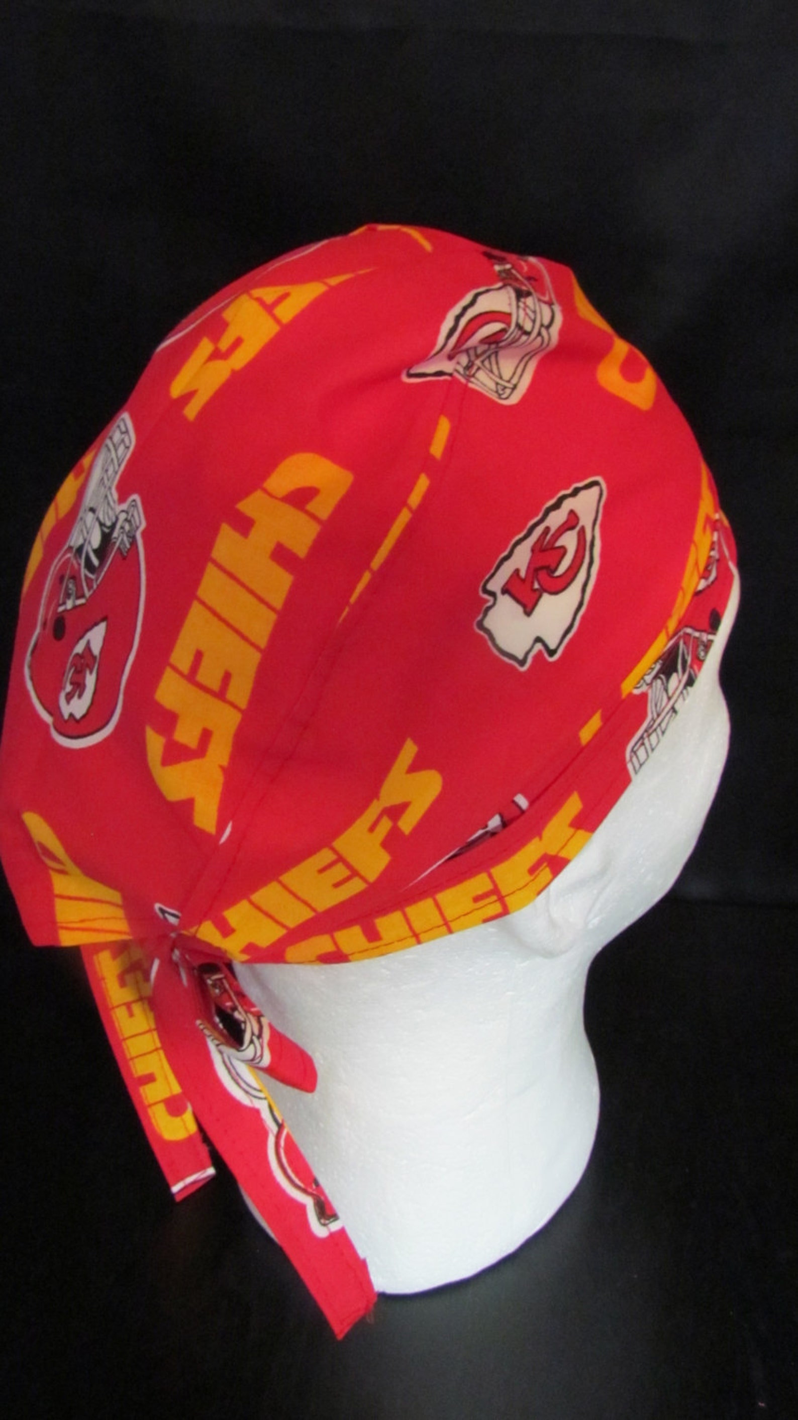 NFL Football Kansas City Chiefs Surgical Tie Back Scrub Cap Etsy