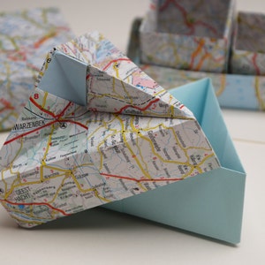 15 x 15 cm Origami Paper MAP Map 20 sheets Recycling image 5