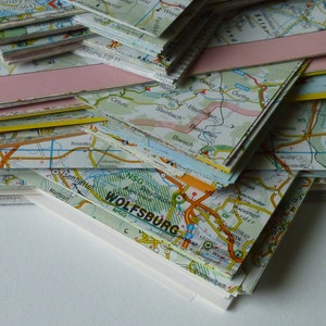 15 x 15 cm Origami Paper MAP Map 20 sheets Recycling image 3