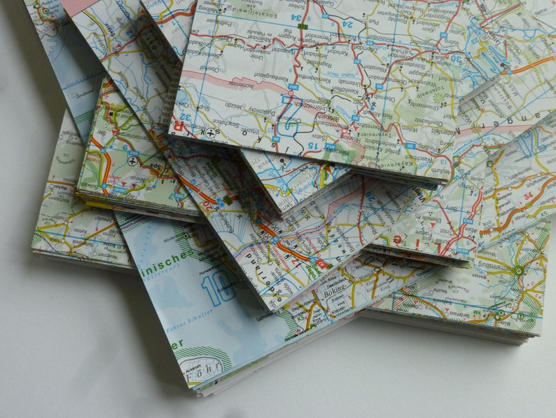 20x20cm Origami-Papier MAP Landkarte 15 Blatt recycelt Bild 5