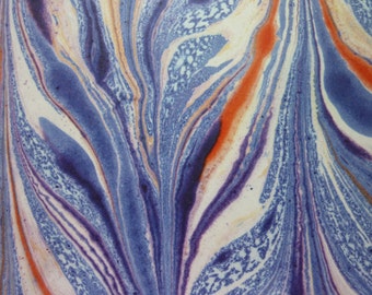 Origami paper marble blue orange of 15x15cm 30 sheets of marbled pattern to the folds and craft