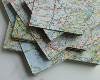 15x15cm Origami-Papier MAP Landkarte 20 Blatt Recycling