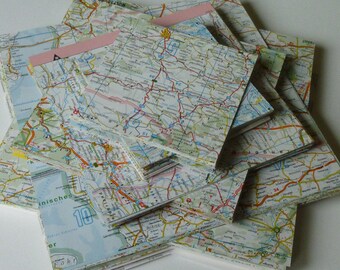 10 x 10 cm Origami Paper Wall Map 25 sheets Recycling