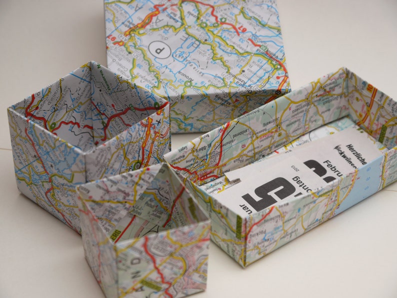 20x20cm Origami-Papier MAP Landkarte 15 Blatt recycelt Bild 2
