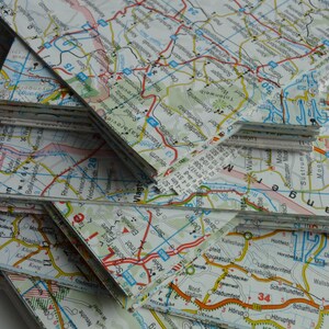 15 x 15 cm Origami Paper MAP Map 20 sheets Recycling image 2