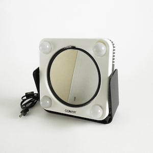 Vintage 1980 Conair Lighted Vanity Makeup Mirror- Working Electric Lights, and Double Sided Swivel Mirror- Conair Model OR2