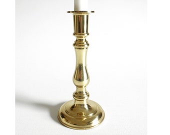 Vintage Brass Candlestick- Gallery Originals Taper Candle Holder- Adjustable Height from 7.5" to 3.5", Made from Solid Heavy Brass