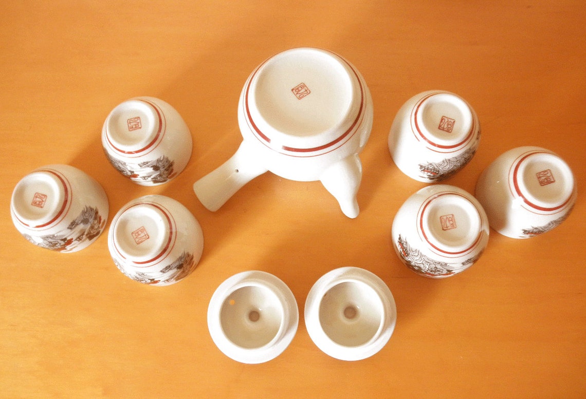 Vintage Traditional Japanese/ Kyusu Tea Set Ceramic Glass Set Etsy