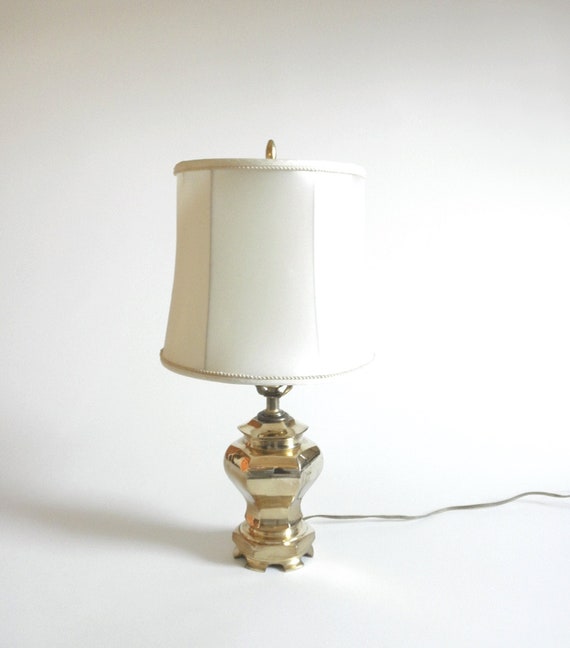 Vintage Brass Table Lamp Small Chinoiserie Urn Shaped Lamp