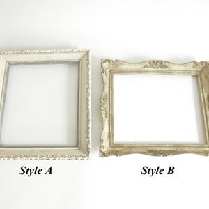 Antique Shabby Chic Picture Frames: Ornate Embossed Wood, 11x13 Image Size