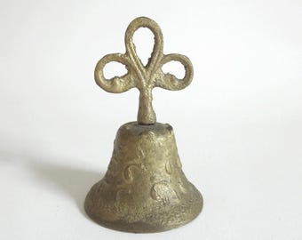 Vintage Brass Cast Iron Bell: Desk or Meditation Bell