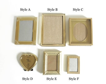 Your Choice of Vintage Brass Metal Photo Frames- Variety of Small Gold Metal Frames- Gallery Wall/ Home Photo/ Office Desk Picture Frames