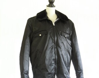 1970s Black Leather Policeman Jacket - Etsy