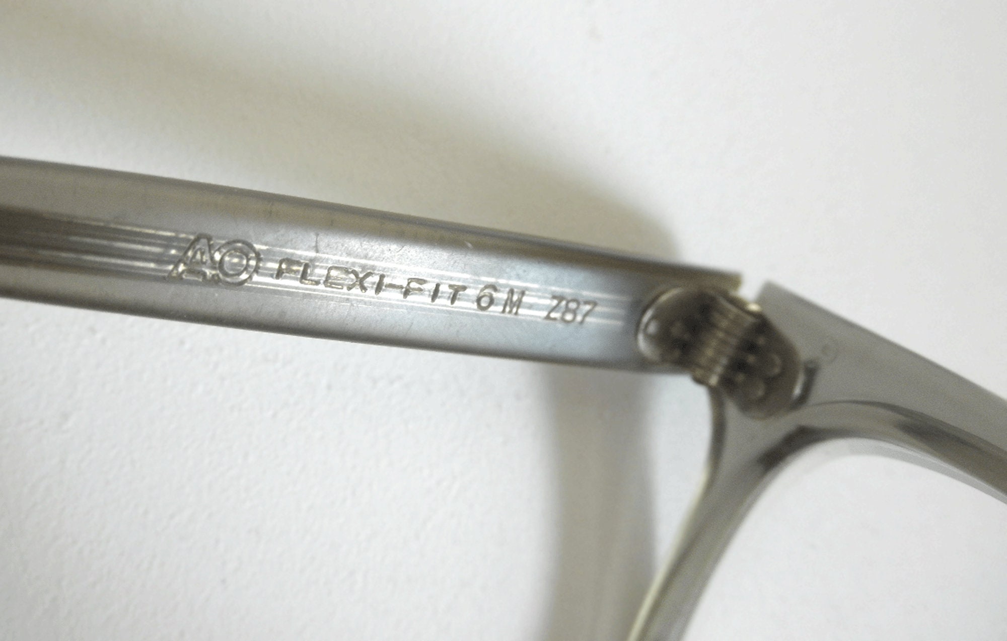 Mid Century American Optical Safety Glasses: Gray AO Flex Fit 