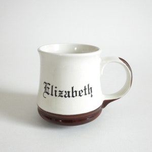 Vintage &quot;Elizabeth&quot; Ceramic Monogrammed Mug- Great Gift for Her