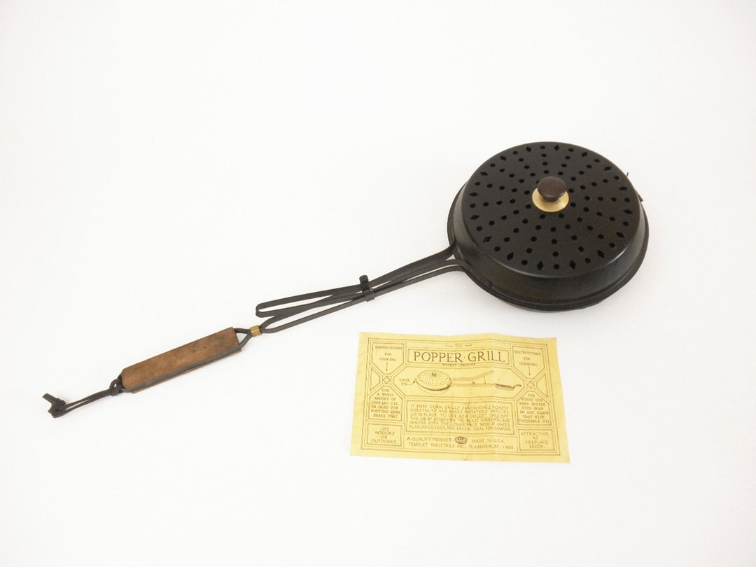 Antique Handheld Campfire Popcorn Popper Grill Black Metal Etsy