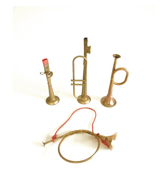 Ornaments & Accents Vintage Brass Trumpet Brass Trumpet Farmhouse Decor