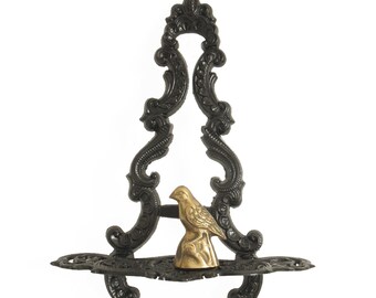 Vintage Black Metal Decorative Wall Shelf, Wall Display