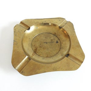 Antique Large Brass Cigar/ Cigarette Ashtray- Collectible Antique Tobacianna