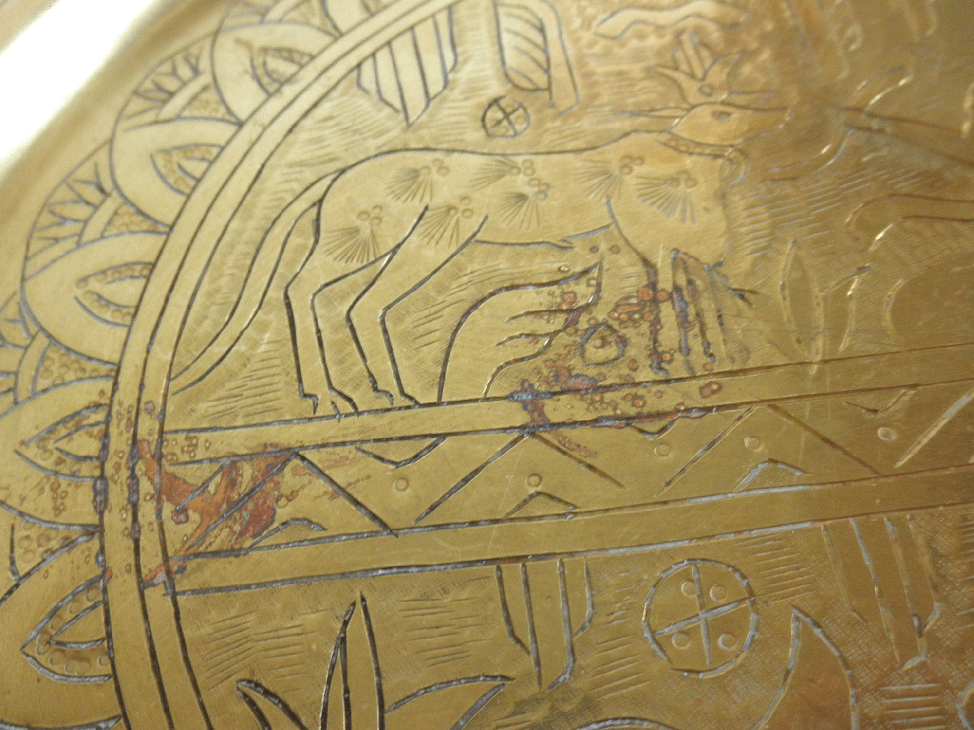 Antique Etched Brass Egyptian Tray Solid Brass 11 Round - Etsy