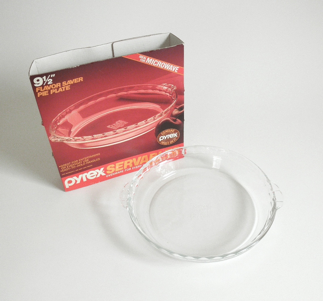Vintage 1984 Pyrex Glass Pie Plate Unused in Original Box 9 Etsy