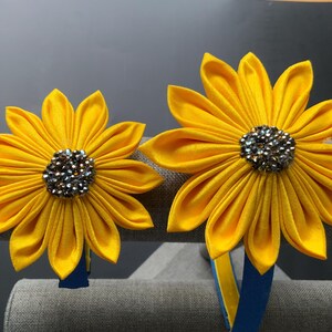Whimsy Loo Twinsy Handmade Yellow Sunflower Headbands