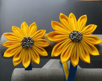 Whimsy Loo Twinsy Handmade Yellow Sunflower Headbands
