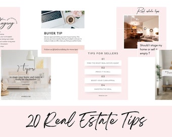 20 Buyer and Seller Tips Realtor Social Media Posts, Buyer Tips, Seller Tips, Real Estate Instagram Post, Real Estate Marketing