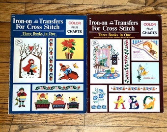 Christmas Iron On Transfers Cross Stitch Pattern Book Etsy