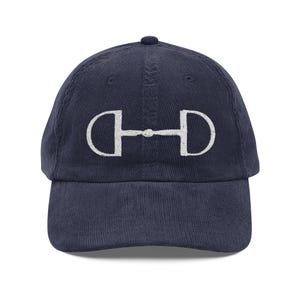 Vintage Corduroy Horse Bit Cap: Embroidered Equestrian Baseball Hat