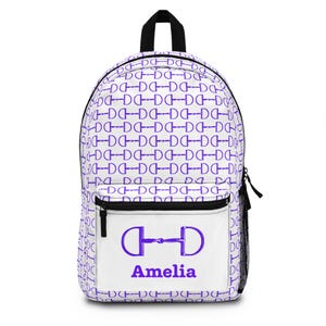 Personalized Horse Girl Equestrian Backpack, Back to School Bag for Horse Lovers, Custom Rucksack, Unique Gift for Equestrians