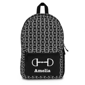 Personalized Horse Girl Equestrian Backpack, Back to School Bag for Horse Lovers, Custom Rucksack, Unique Gift for Equestrians