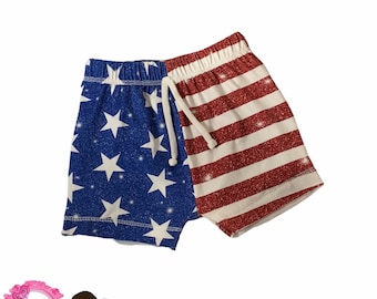 Stars and Stripes 4th of July Boy Shorts|Baby Boy Shorts|4th of July Boy Shorts|Fourth of July Boy Clothes|Summer Boy Shorts