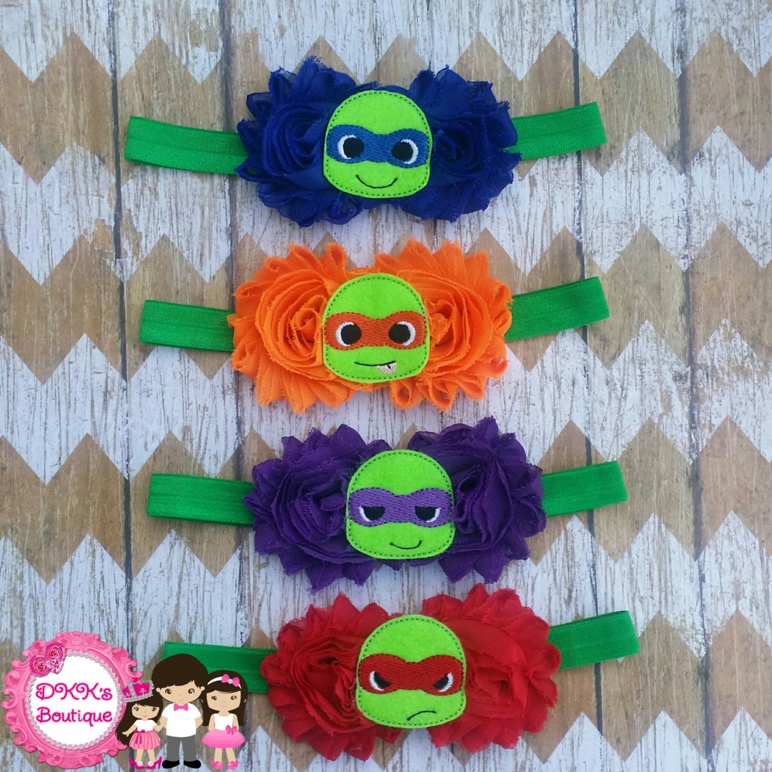 Baby TMNT Headband- Ninja Turtles-tmnt Birthday Bow-babies-adults- Fold ...
