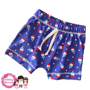 Popsicle 4th of July Boy Shorts|Baby Boy Shorts|4th of July Boy Shorts|Fourth of July Boy Clothes|Summer Boy Shorts|Blue boy Shorts
