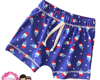 Popsicle 4th of July Boy Shorts|Baby Boy Shorts|4th of July Boy Shorts|Fourth of July Boy Clothes|Summer Boy Shorts|Blue boy Shorts