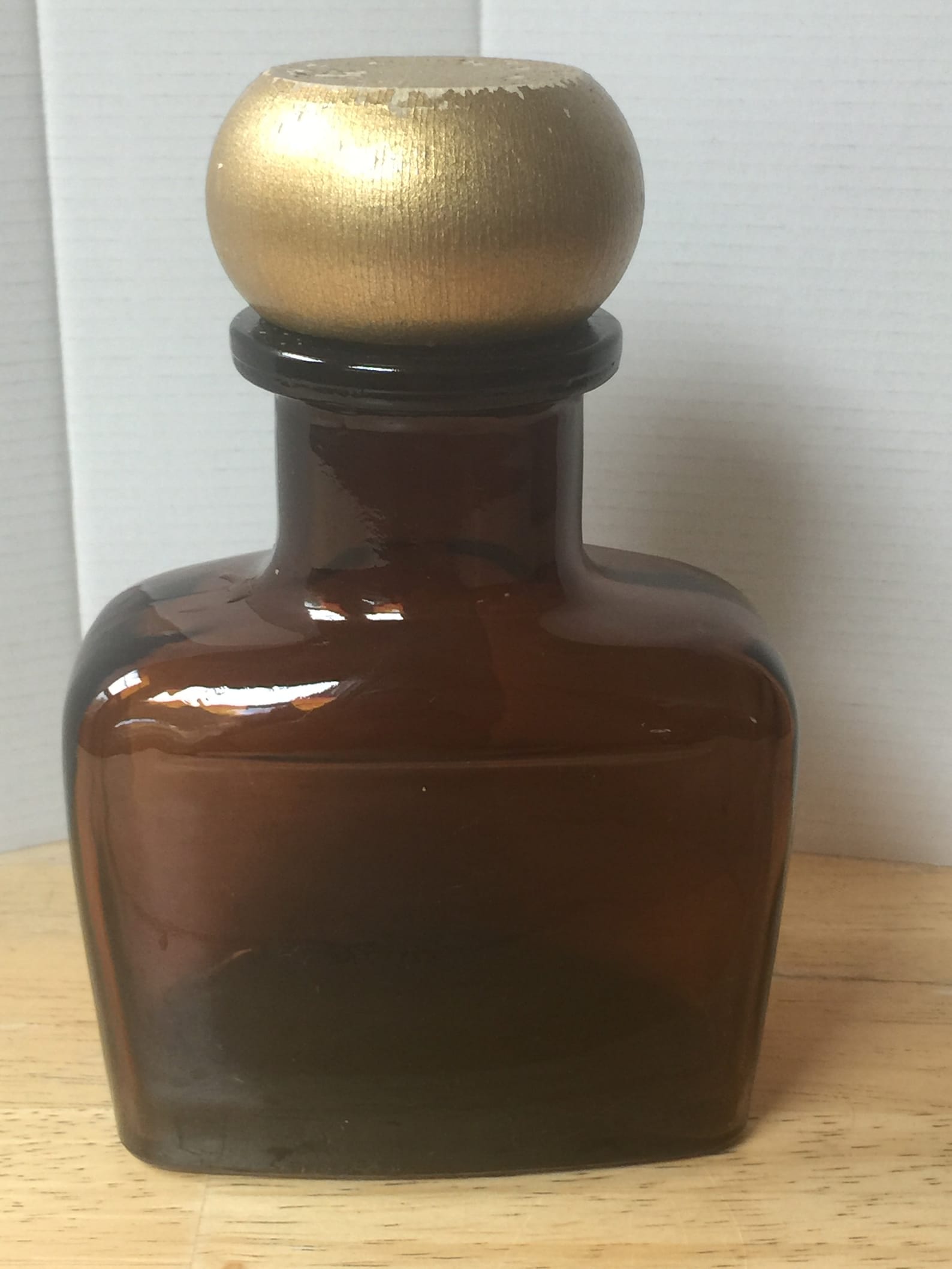 Vintage Men's Cologne Amber Bottle with Wood Screw Top Etsy