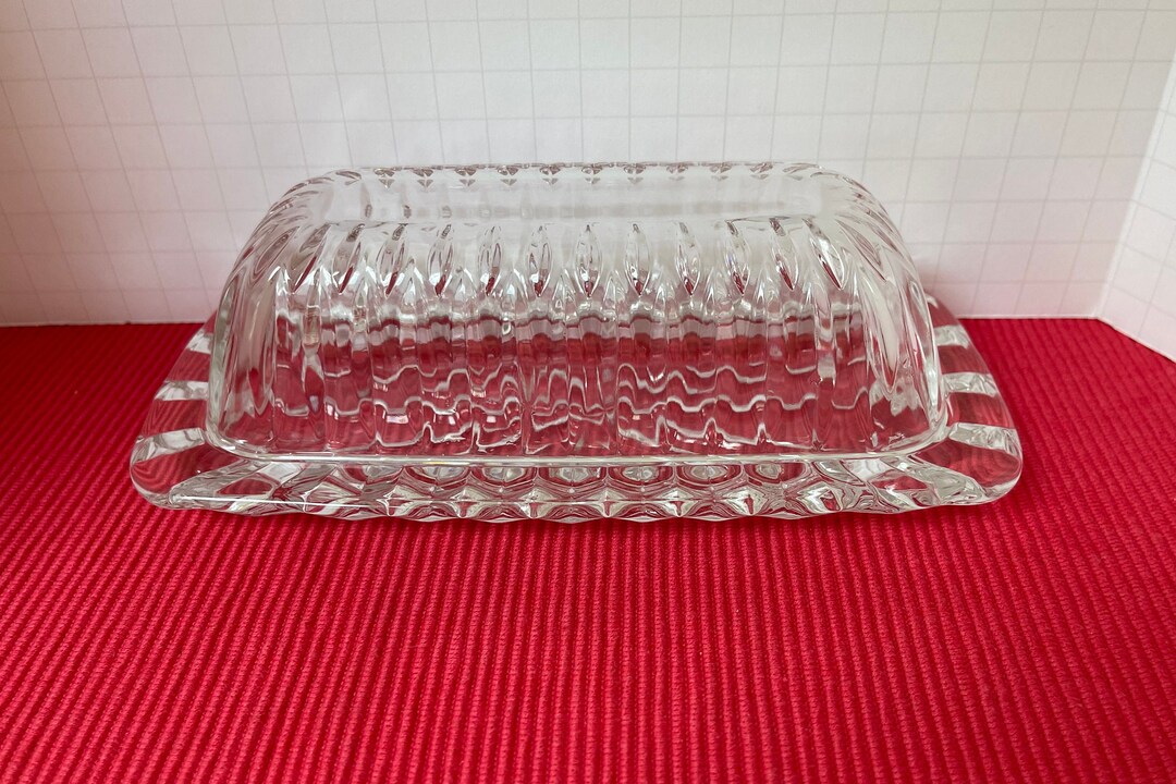 Mikasa Covered Butter Dish for Elegant Table Setting. Glass Etsy