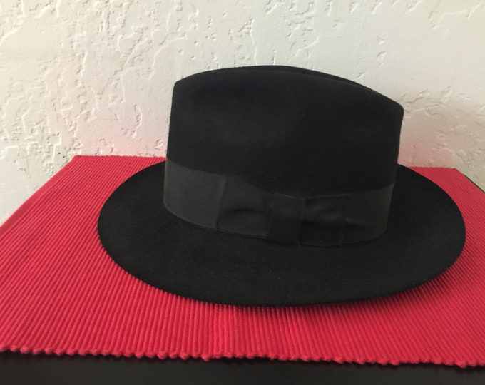 Vintage Black Fedora Hat by Dorfman-pacific Oakland - Etsy