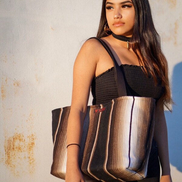 Brown serape tote bag