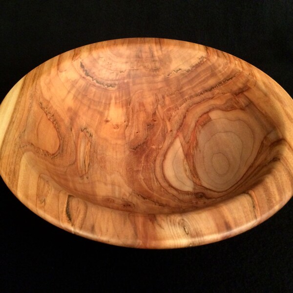 All Natural Cherry Wood Bowl for Serving ~ Salad ~ Fruit ~ Home Decor Food Safe Finish ~ Solid Cherry Wood  Hand Turned and One-of-a-Kind