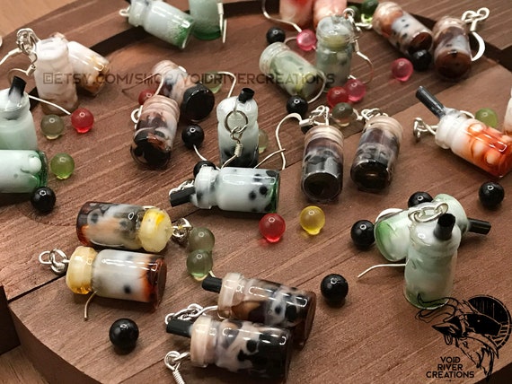 Bubble Tea/boba Tea Resin Earrings 